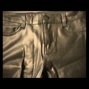 Leather pleather stretch pants